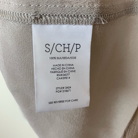 CAbi Tops 3424 Light Grey Silk Popover Blouse S - Picture 6 of 6